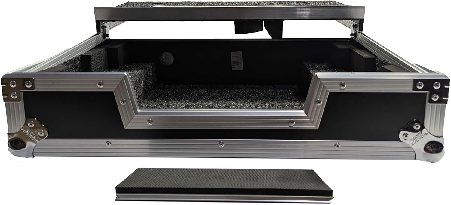 Harmony Cases HCMIXSTREAMPRO Flight Case Compatible with Mixstream Pro Standalone DJ Console with Convenient Cable Port & Sticker Strip to Secure Laptop for Maximum Protection