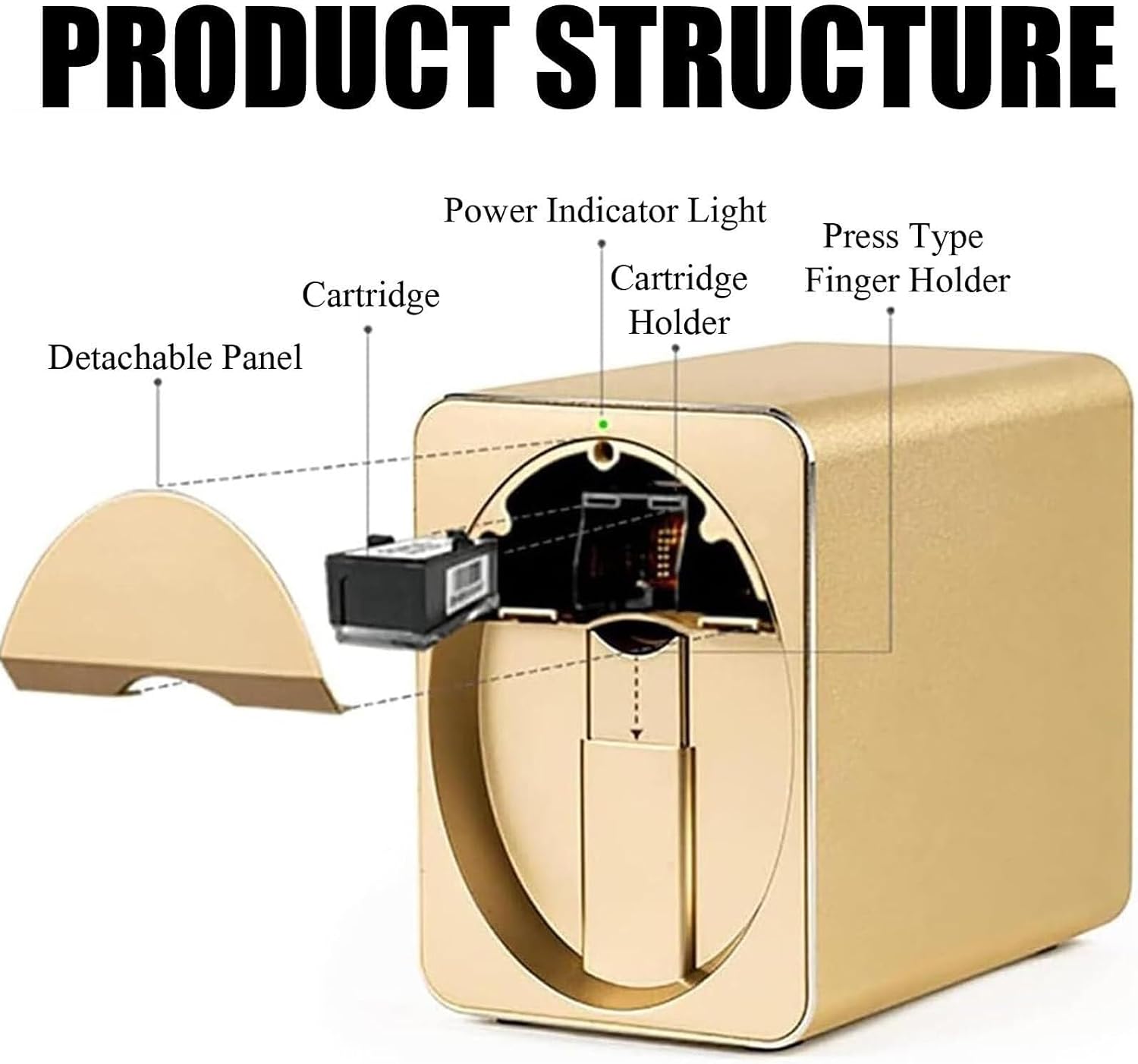 Professional 3D Nail Printer Mini Printer for Nails,Multifunction Portable Mobile Nail Painting Machine for Kid/Nail Studio/Manicurist/Nail Lovers(White)