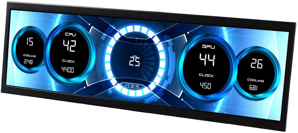 VSDISPLAY 14.5'' 14.5 Inch 2560x720 2K IPS LCD Monitor Stretched Bar Display for Computer PC Case GPU CPU Secondary Screen Monitor,Supports USB-C Video Input