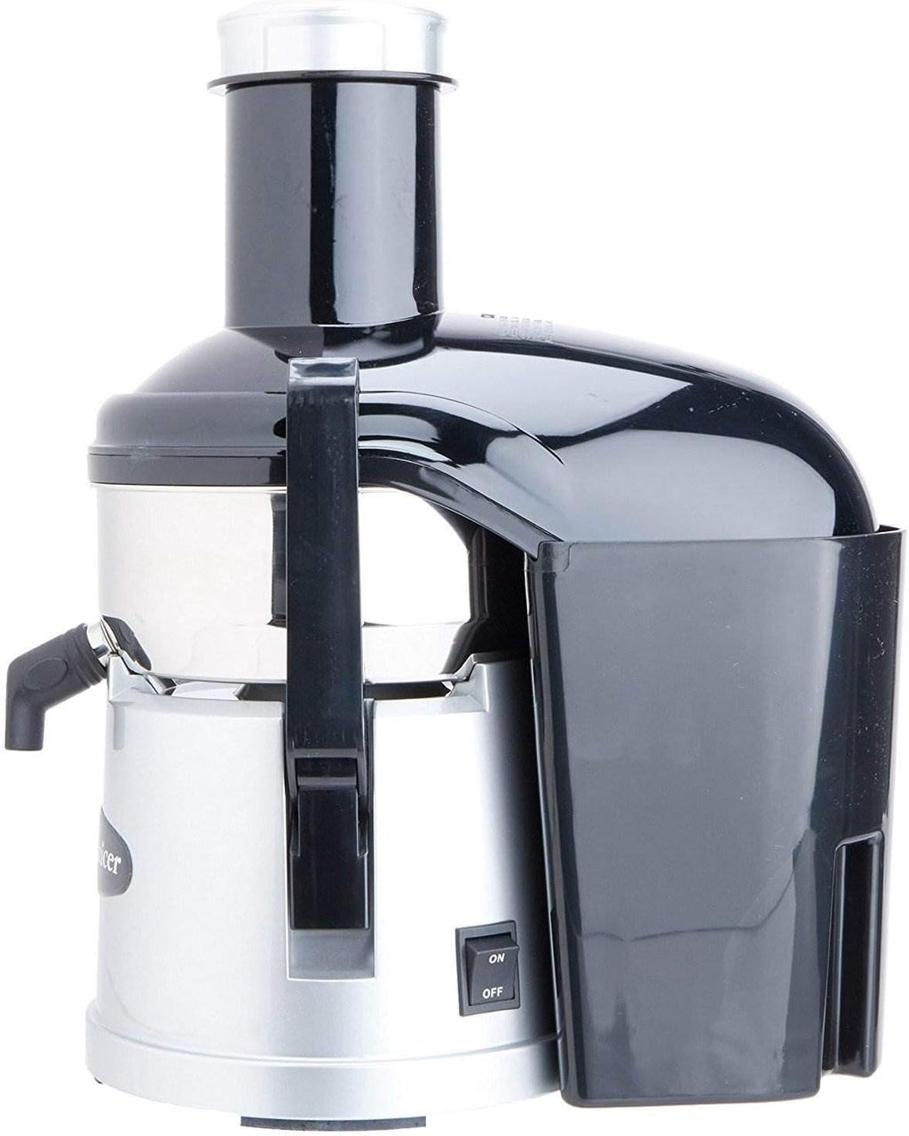 Omega BMJ330 Mega Mouth Juicer with Extra Large Feed Chute For Larger Portions of Fruits & Vegetables Pulp Ejection with Pulp Catch Bucket, 375W, Silver