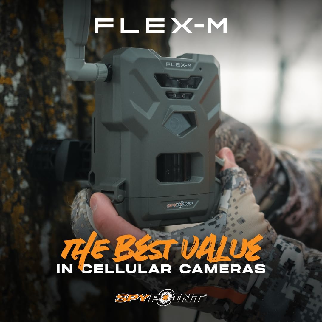 SPYPOINT Flex-M Cellular Trail Camera - Best Hunting Accessories, No WiFi Needed, Night Vision, Motion Activated, Dual-Sim LTE, IP65 Water-Resistant Game Camera, 28MP Photos, 720p Videos + Sound (3)