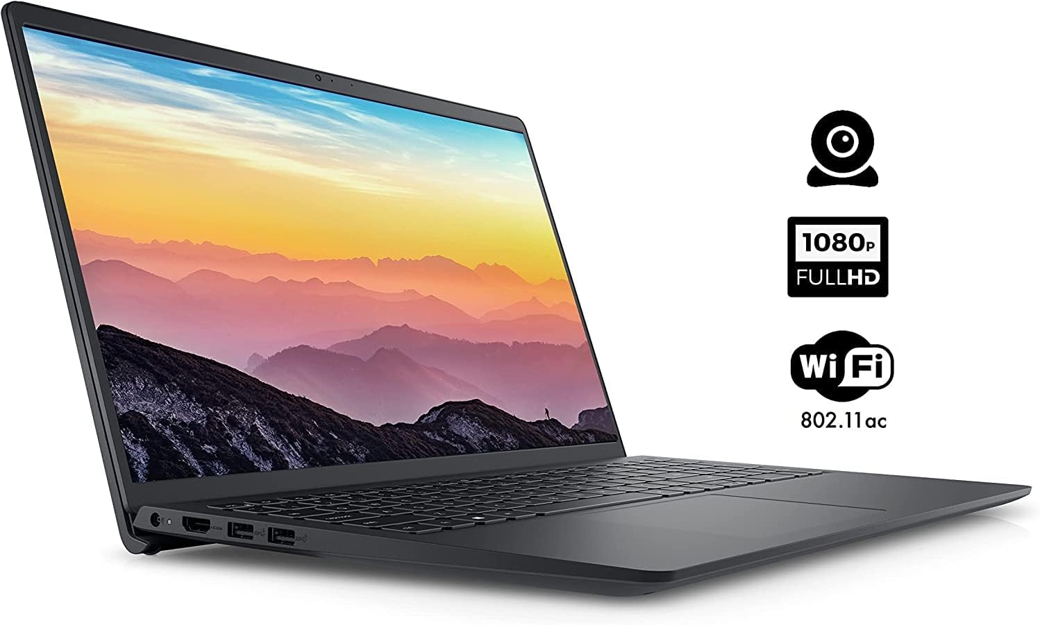Dell 2023 Inspiron Laptop, 15.6' FHD IPS Touchscreen, Intel Core i5-1155G7(Beats i7-1065G7) Processor (Quad-core), 12GB RAM, 256GB SSD, Wi-Fi, Bluetooth, Windows 11 Home, Carbon Black