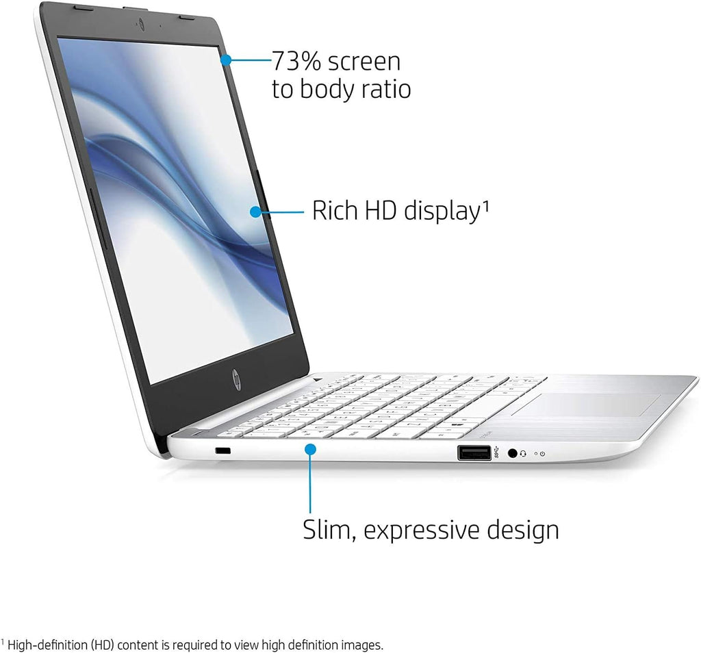 HP Stream 11.6-inch HD Laptop, Intel Celeron N4000, 4 GB RAM, 32 GB eMMC, Windows 10 Home in S Mode with Office 365 Personal for 1 Year (11-ak0020nr, Diamond White)