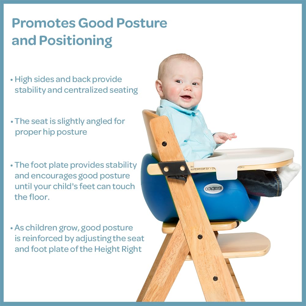 Height Right HIGH Chair Natural with Grey Infant Insert and Tray