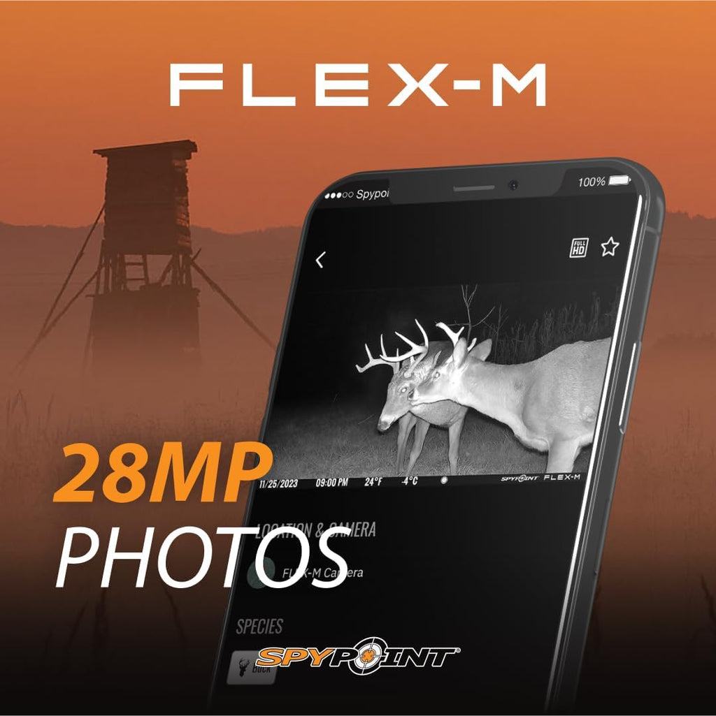 SPYPOINT Flex-M Cellular Trail Camera - Best Hunting Accessories, No WiFi Needed, Night Vision, Motion Activated, Dual-Sim LTE, IP65 Water-Resistant Game Camera, 28MP Photos, 720p Videos + Sound (3)