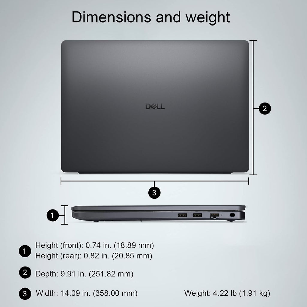 Dell Pro 16 (Next Gen Latitude 3550) Business Laptop (16' FHD+ Anti-Glare, Intel Core 5 120U, 16GB DDR5, 512GB SSD), 1080p IR Webcam, Backlit, Thunderbolt 4, Wi-Fi 6E, Win 11 Pro, Magnetite, PC16250