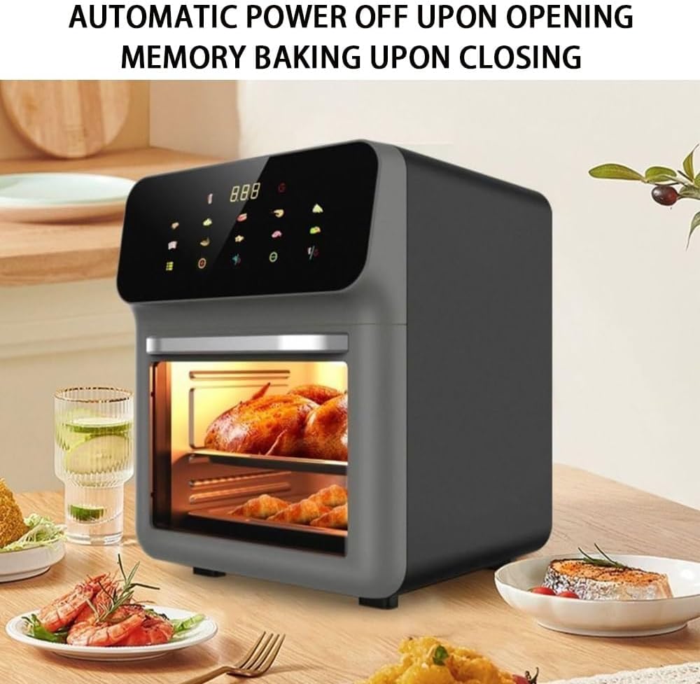 Air Fryer, Smart 10-in-1 Air Fryer Toaster Oven Combo with Grill, Digital Convection Oven Countertop Airfryer Fit，Bake, Roast, Reheat, Broil, Dehydrate, Easy Clean,10-quart,Black