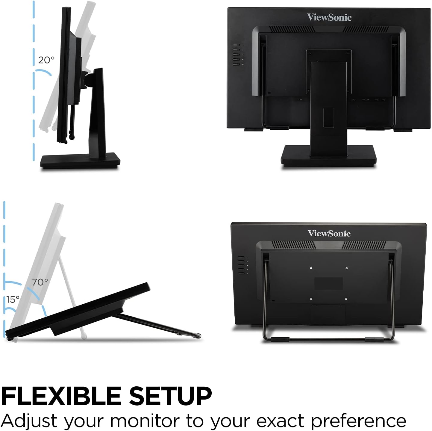 ViewSonic TD2465 24 Inch 1080p Touch Screen Monitor, 10-Point Multi-Touch for Industrial and Retail Environments, Glove-Friendly Interaction, Advanced Ergonomics, HDMI, USB
