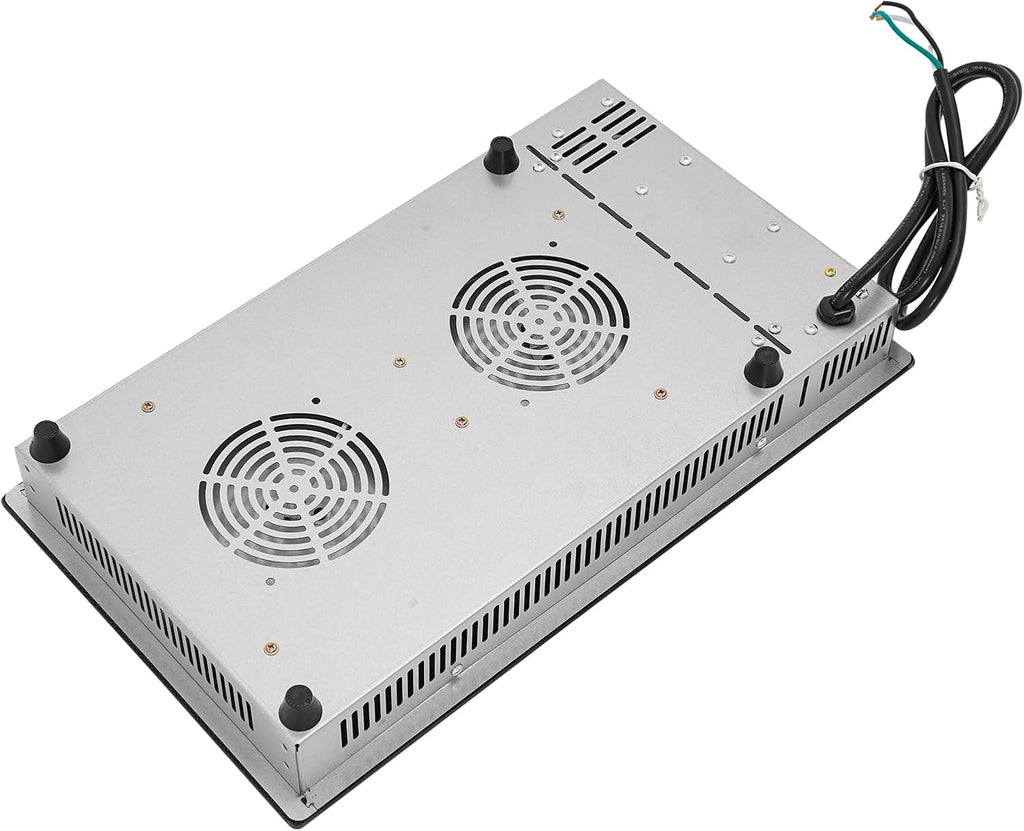 Electric Cooktop, 2 Burner 1700W Built-in Electric Stovetop, Stove Top with Timer, 5 Heating Level, Kid Safety Lock, 110V Hard Wire, No Plug