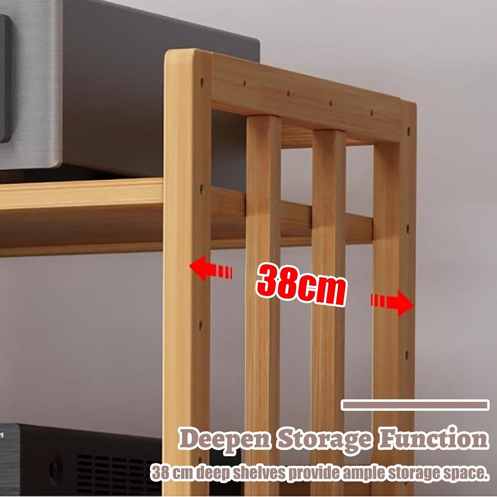 5-Tier Av Component Media Stand Stereo Cabinet Audio-Video Tower, Adjustable Audio Rack Equipment Open Shelf, Cd Players Console Organizer(Natural)
