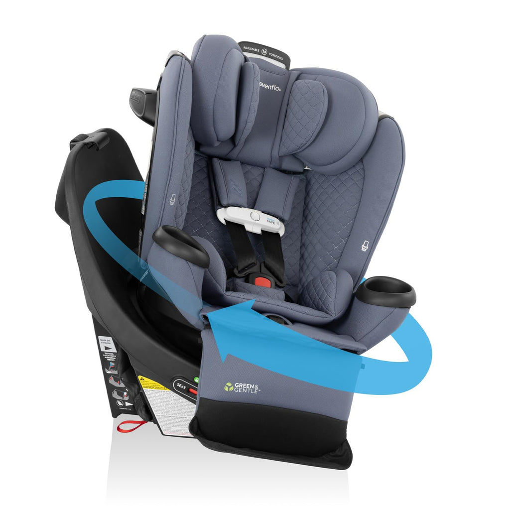 Evenflo Revolve360 Extend All-in-One Rotating Car Seat with Green & Gentle Fabric (Flint)