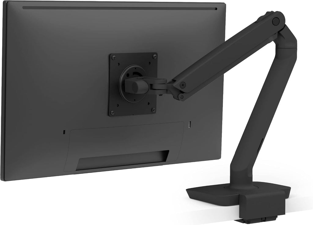 Ergotron – MXV Single Monitor Arm, VESA Desk Mount – for Monitors Up to 34 Inches, 7 to 20 lbs – Low Profile Clamp, Matte Black