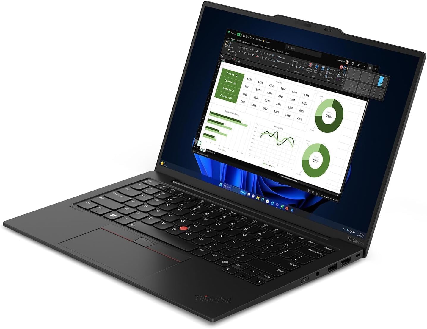 Lenovo ThinkPad X1 Carbon Gen 13 Aura Edition, Intel Ultra 7 258V (Beats U7 165), 14' 2.8K (2880 x 1800), OLED, AG/AR, 32GB DDR5, 2TB SSD Gen 5, 1080p IR Camera, WiFi 7.0, Win 11 Pro - Black