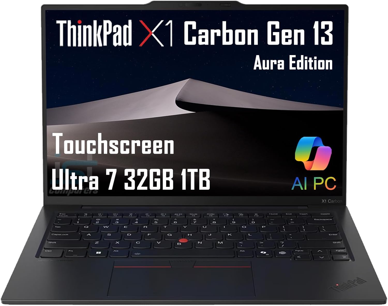 Lenovo ThinkPad X1 Carbon Gen 13 Aura Edition AI PC Laptop (14' FHD+ Touchscreen, Intel Core Ultra 7 255U, 32GB 8400MT/s RAM, 1TB SSD, (>i7-1355U)), Thunderbolt 4, Backlit, FP, IR Webcam, Win 11 Pro