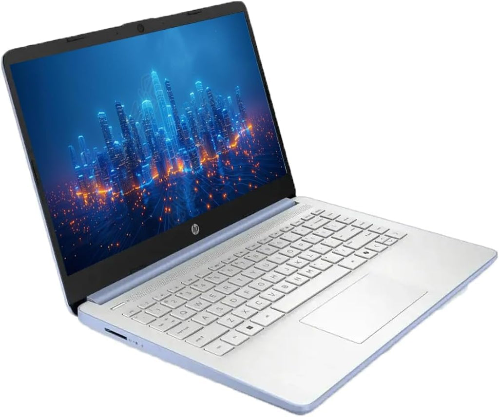 HP 14' HD Laptop with Microsoft Office and 1TB Cloud Storage (1-Year)| 8GB RAM| 128GB SSD & 128GB Portable SSD| Intel 4-Core CPU (Beat i3-10110U)| Ultra Light| Webcam| Windows 11| RK Bundle|Blue