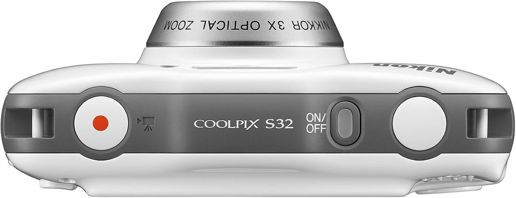 Nikon COOLPIX S32 Waterproof Shockproof Compact Digital Camera - White