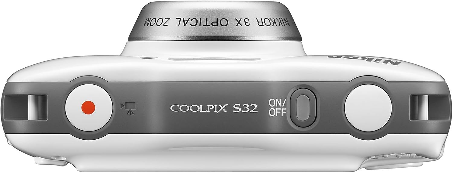 Nikon COOLPIX S32 Waterproof Shockproof Compact Digital Camera - White