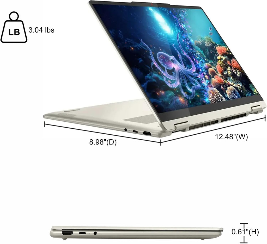 Lenovo Yoga 7 2-in-1 Laptop 14' WUXGA OLED Touch (100% DCI-P3, 600nits HDR) AMD 6-core Ryzen AI 5 340 (Up to 50 Tops) 16GB RAM 512GB SSD for Creator Business Professional Win11 ICP Hub w/Copilot AI