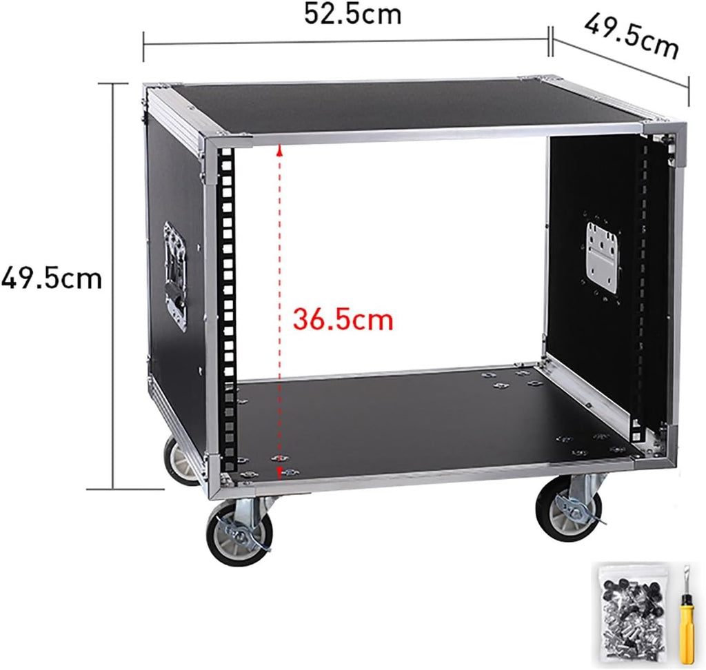 12U Server Cabinet，Portable Network Rack，Open Frame Rack，with Caster Built-in Handle Network Rack， Rolling Network Rack，for Servers & AV Gear and IT Equipment (Size : 8U-49.5X52.5CM)