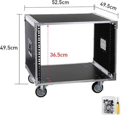 12U Server Cabinet，Portable Network Rack，Open Frame Rack，with Caster Built-in Handle Network Rack， Rolling Network Rack，for Servers & AV Gear and IT Equipment (Size : 8U-49.5X52.5CM)