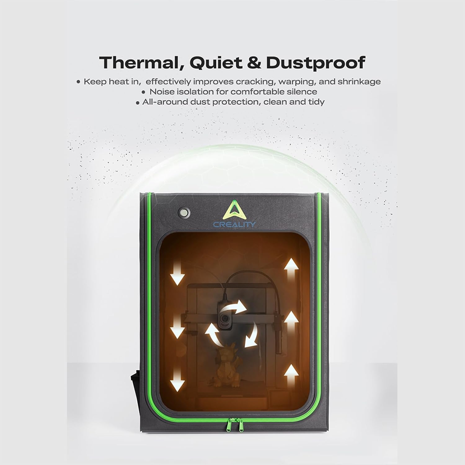 Creality Official 3D Printer Enclosuer L (700 * 750 * 900mm), Constant Temperature with LED Light & Accessory Expansion, Thermal & Dustproof Cover for CR-10 Smart Pro &Smaller Sized 3D Printers