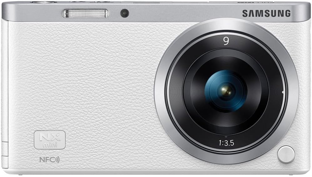Samsung NX Mini 20.5MP CMOS Smart WiFi & NFC Mirrorless Digital Camera with 9mm Lens and 3' Flip Up LCD Touch Screen (White)