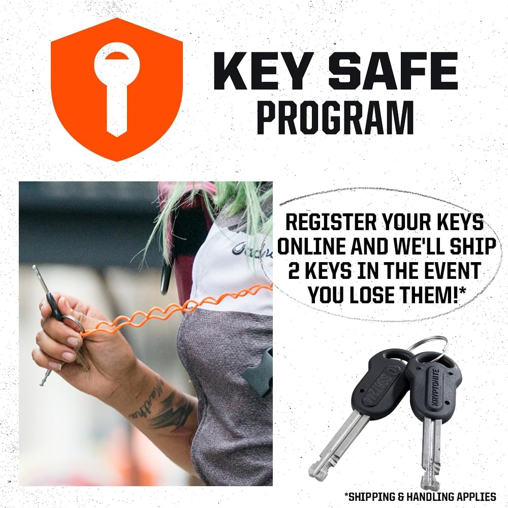 Kryptonite New York FAHGETTABOUDIT Mini Bike U-Lock, Heavy Duty Anti-Theft Bicycle U Lock Sold Secure Gold, 18mm Shackle with Keys, 10/10 Security Rating for E-Bike, Motorcycle, Scooter