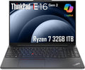 Lenovo ThinkPad E16 Gen 2 Business Laptop (16' FHD+ Anti-Glare, AMD Ryzen 7 7735U (> Intel i7-1355U), 32GB DDR5 RAM, 1TB SSD) Backlit, Fingerprint, 1080p Webcam, Ethernet, Wi-Fi, Win 11 Pro w/ Copilot