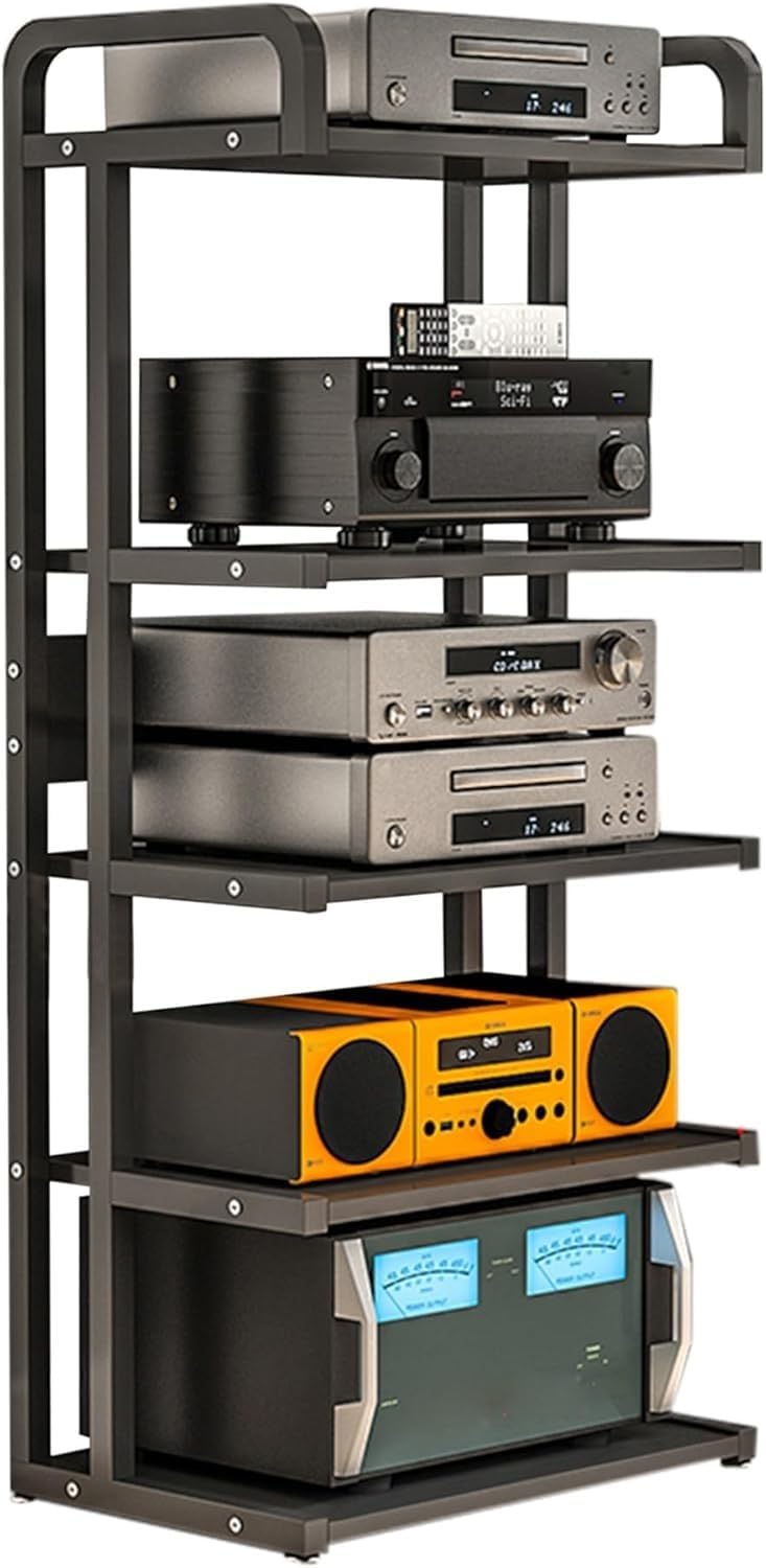 HiFi Rack Record Player Stand, 3/4/5 Tier AV Media Player Stand, Audio/Video Component Stereo Cabinet for Record Player, Amplifier, Entertainment Equipment(Style A,50X40X145cm)