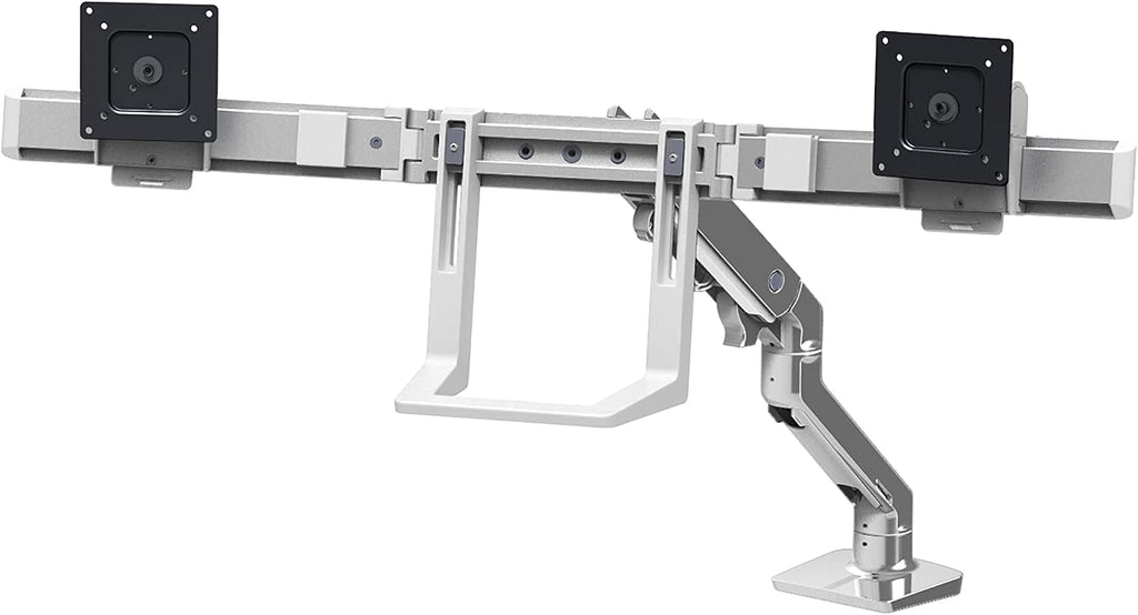 Ergotron – HX Dual Monitor Arm, VESA Desk Mount – for 2 Monitors Up to 32 Inches, 5 to 17.5 lbs Each – Polished Aluminum