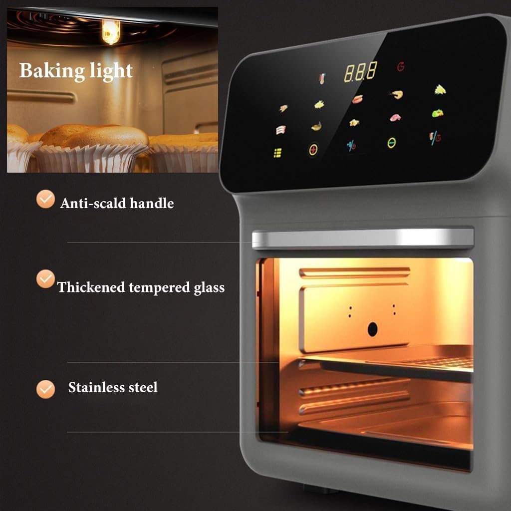 Air Fryer, Smart 10-in-1 Air Fryer Toaster Oven Combo with Grill, Digital Convection Oven Countertop Airfryer Fit，Bake, Roast, Reheat, Broil, Dehydrate, Easy Clean,10-quart,Black