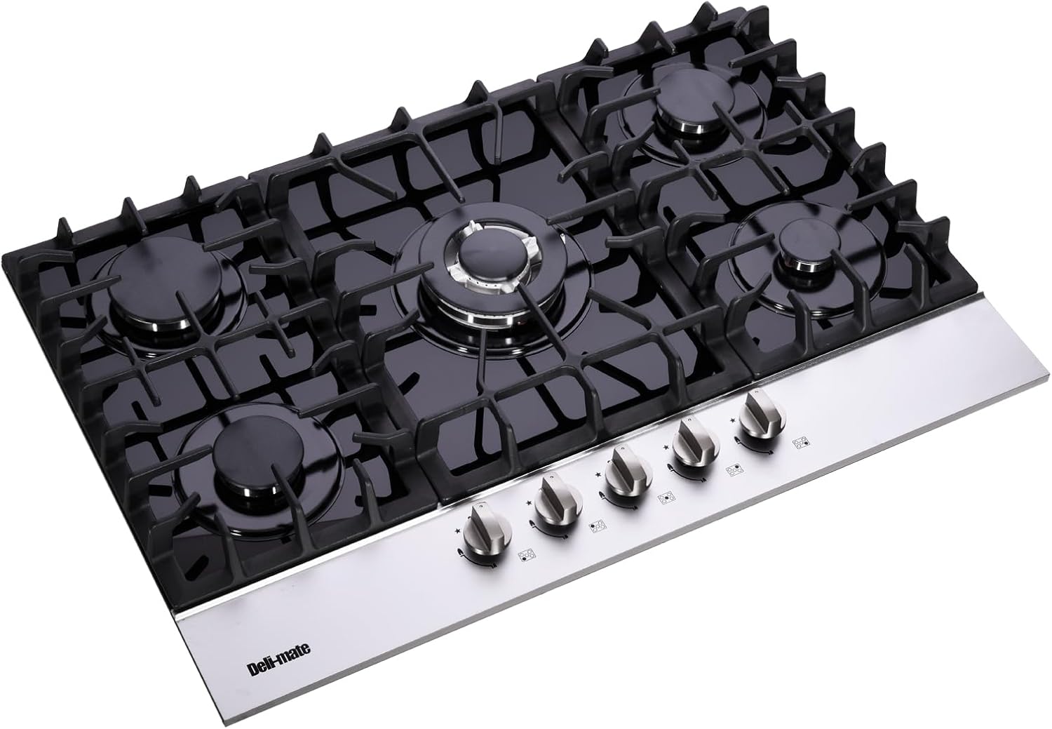 30 Inch Gas Cooktop, Built-in Tempered Glass 5 Burners Gas Stovetop LPG/NG Convertible Gas Stove Top Dual Fuel Gas Hob DM5188-01