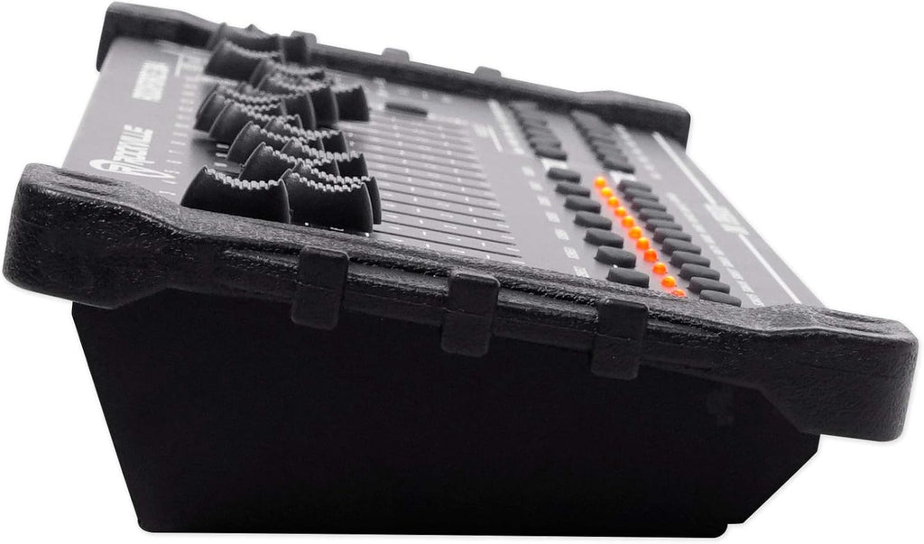 Rockville ROCKFORCE Bundle: 384 Channel DMX Light/Fog Controller with MIDI Control, RRB40 4U Rack Bag with 12' Depth and Shoulder Strap, 2-Items