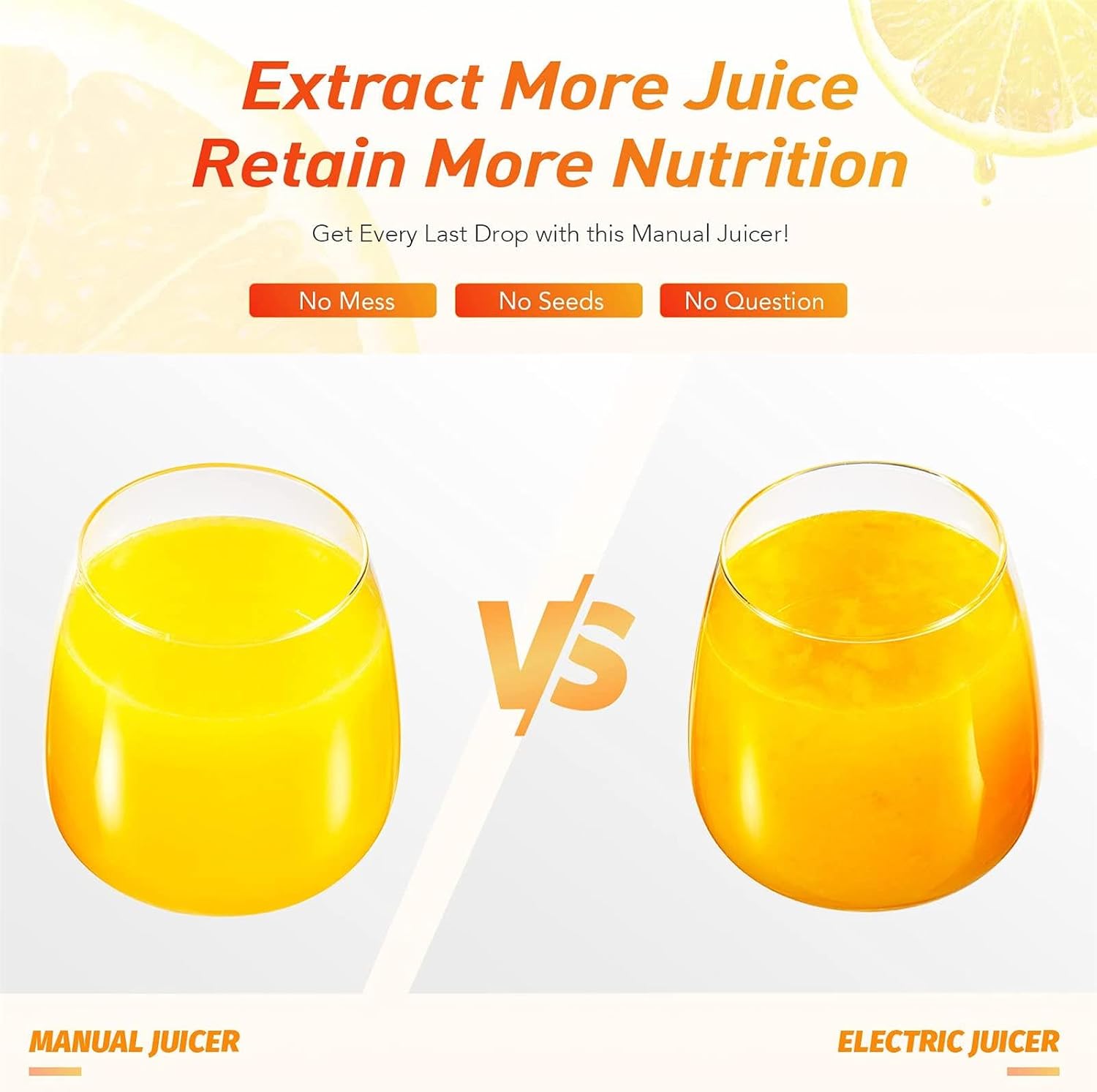 Hand Press Juicer Machine, Manual Orange Juicer Professional Citrus Juicer, Commercial Lemon Squeezer and Orange Crusher, Easy to Clean