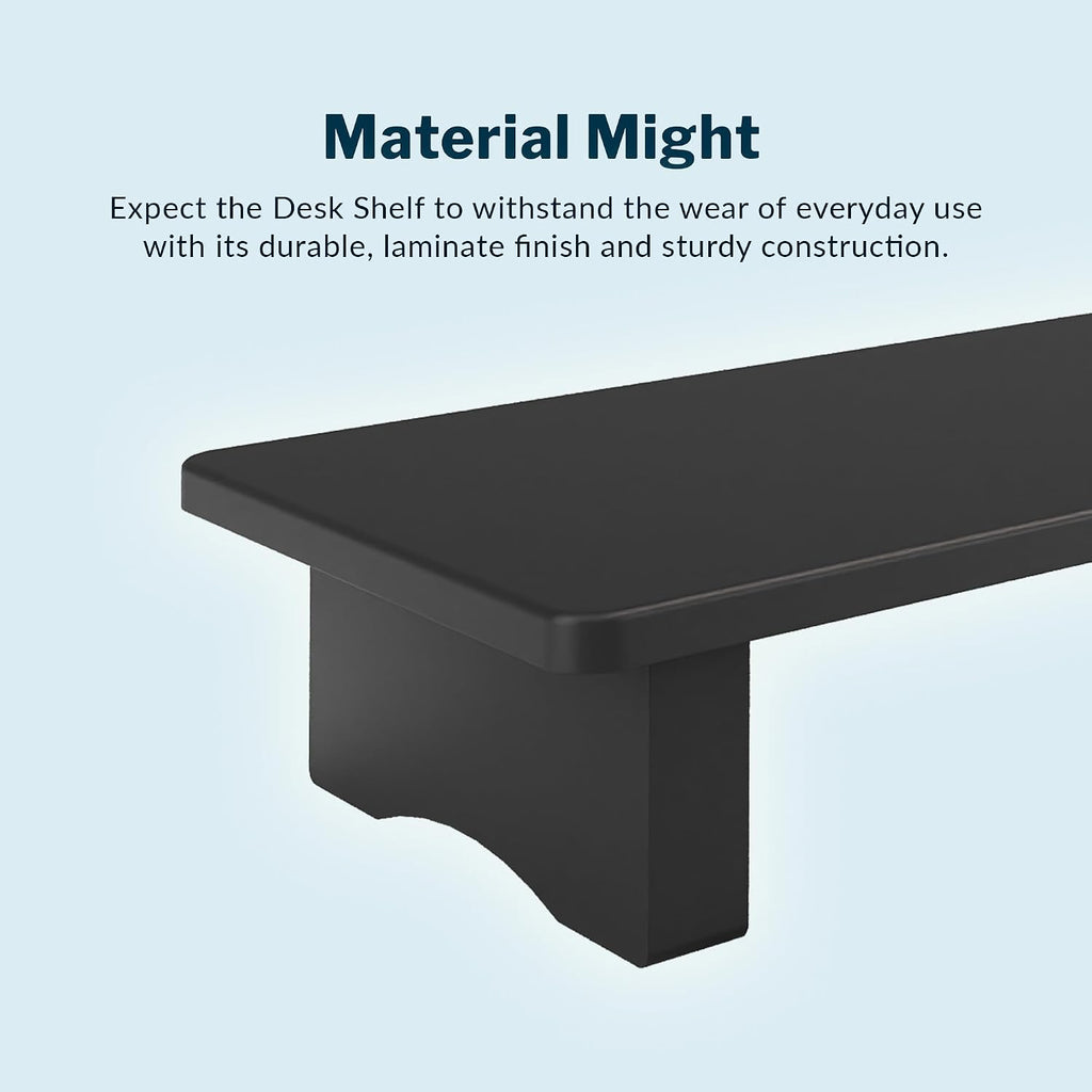 Vari Modern Monitor Riser - Large Dual Monitor Stand - Elevated Desk Shelf for Home Office Organization - Durable and Lightweight - Ideal for Computer and Gaming Setup - Black, 40'x10'x4'
