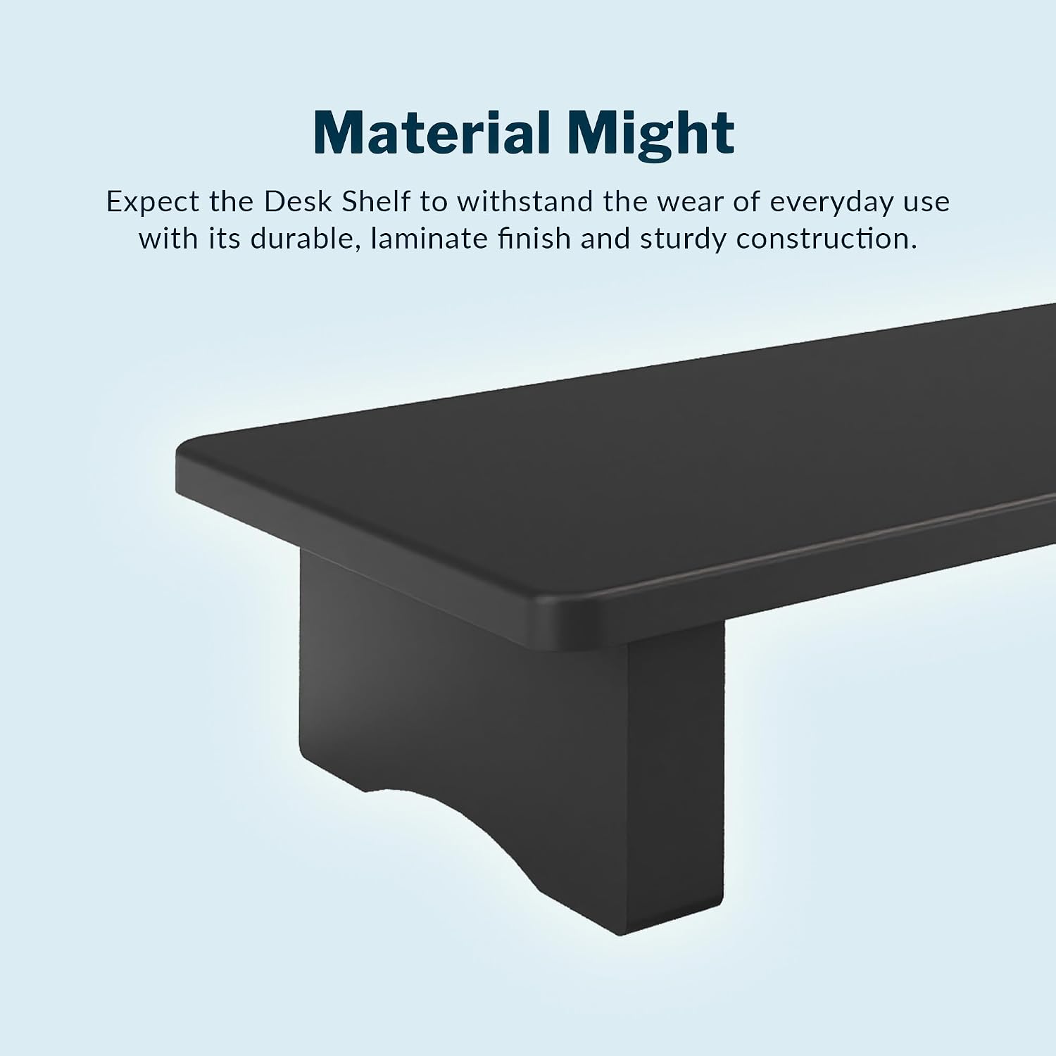 Vari Modern Monitor Riser - Large Dual Monitor Stand - Elevated Desk Shelf for Home Office Organization - Durable and Lightweight - Ideal for Computer and Gaming Setup - Black, 40'x10'x4'