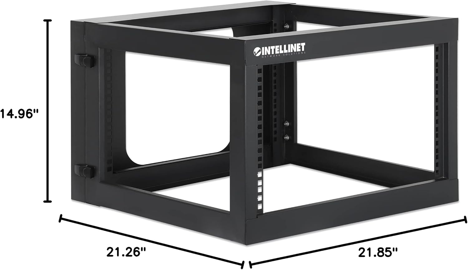 Intellinet 6U 19' 4 Post Open Frame Wall Mount Rack - 180 Degree Gate Swing, Pre-Assembled, Antistatic Powder Coated Steel – for IT Network Equipment & AV Devices – 3 Yr Mfg Warranty – 716031