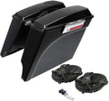 TCMT 5' Extended Saddlebags W/ 5'x7' Speaker Lids for Harley Touring Models CVO Road Glide Road King Street Glide Electra Glide Ultra Classic 1994-2013 (5' Extended Saddlebags)