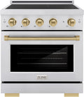 ZLINE Autograph Edition 30 in. 4.2 cu. ft. Paramount Induction Range with 4 Element Cooktop and Electric Convection Oven in Stainless Steel with Champagne Bronze Accents (SINRZ-30-CB)