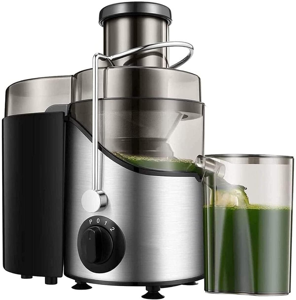 400W Juicer Extractor with Wide Mouth 3' Feed Chute for Fruit Vegetable, Easy to Clean, Stainless Steel