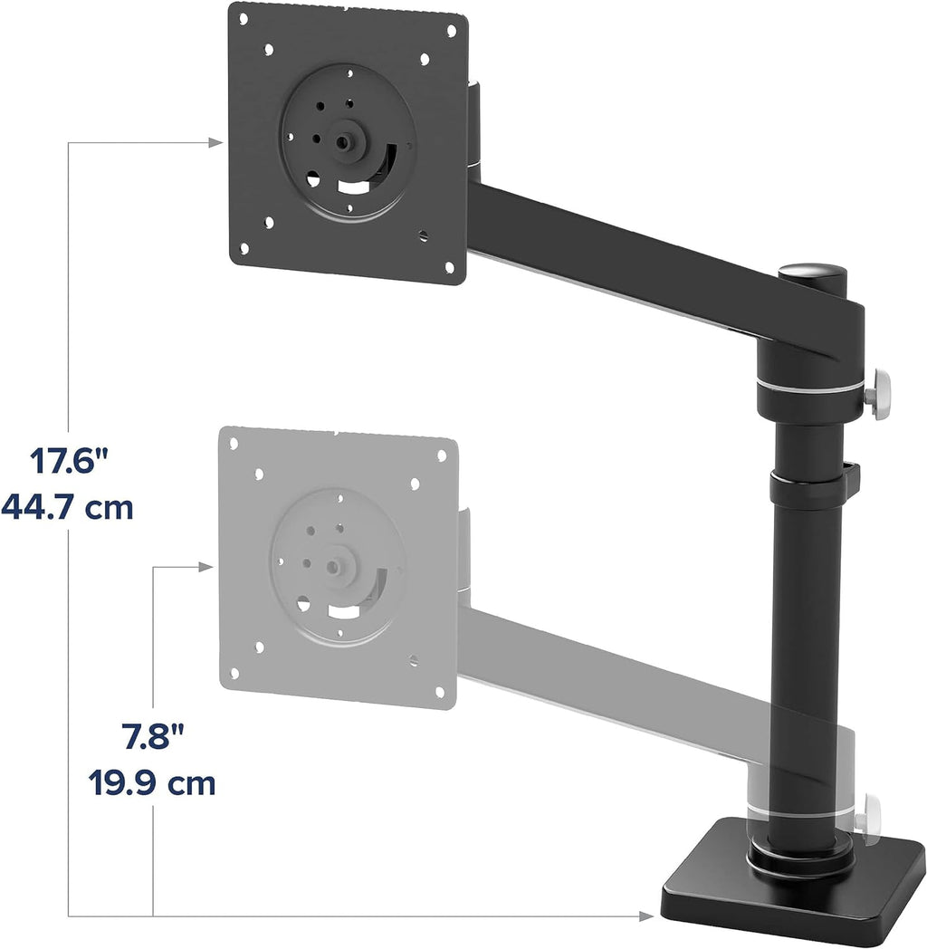 Ergotron – NX Single Monitor Arm, VESA Desk Mount – for Monitors Up to 34 Inches, 0 to 18 lbs – Matte Black