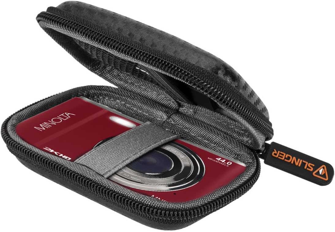 Minolta MND20 44 MP 2.7K Ultra HD Digital Camera with Slinger Camera case (Red)