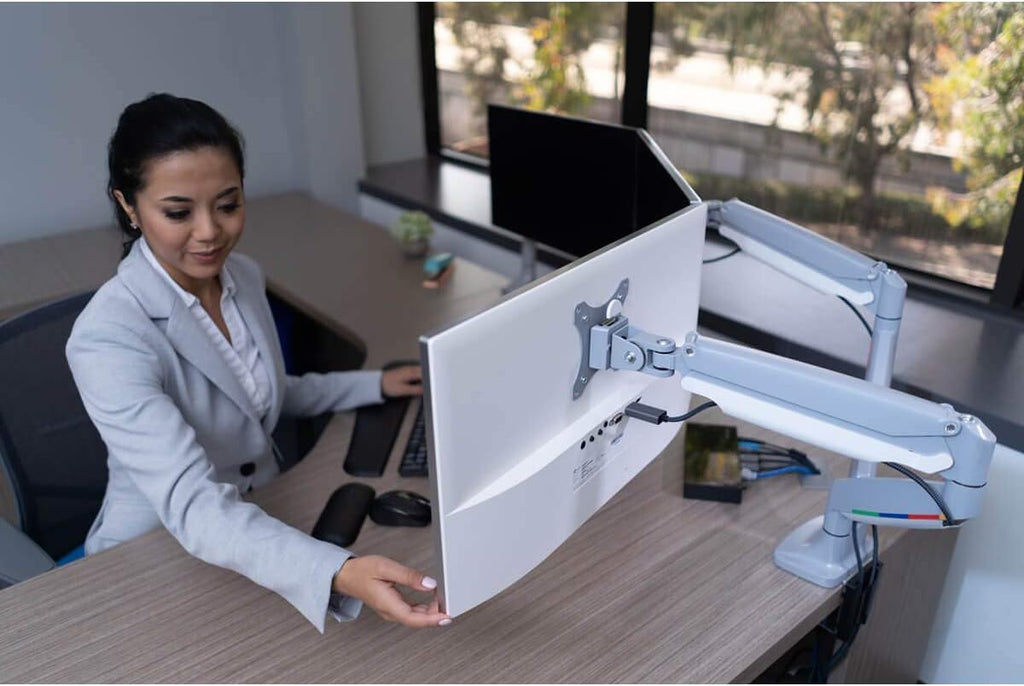 Kensington K55471WW Monitor Arm One Touch Height Adjustable , grey