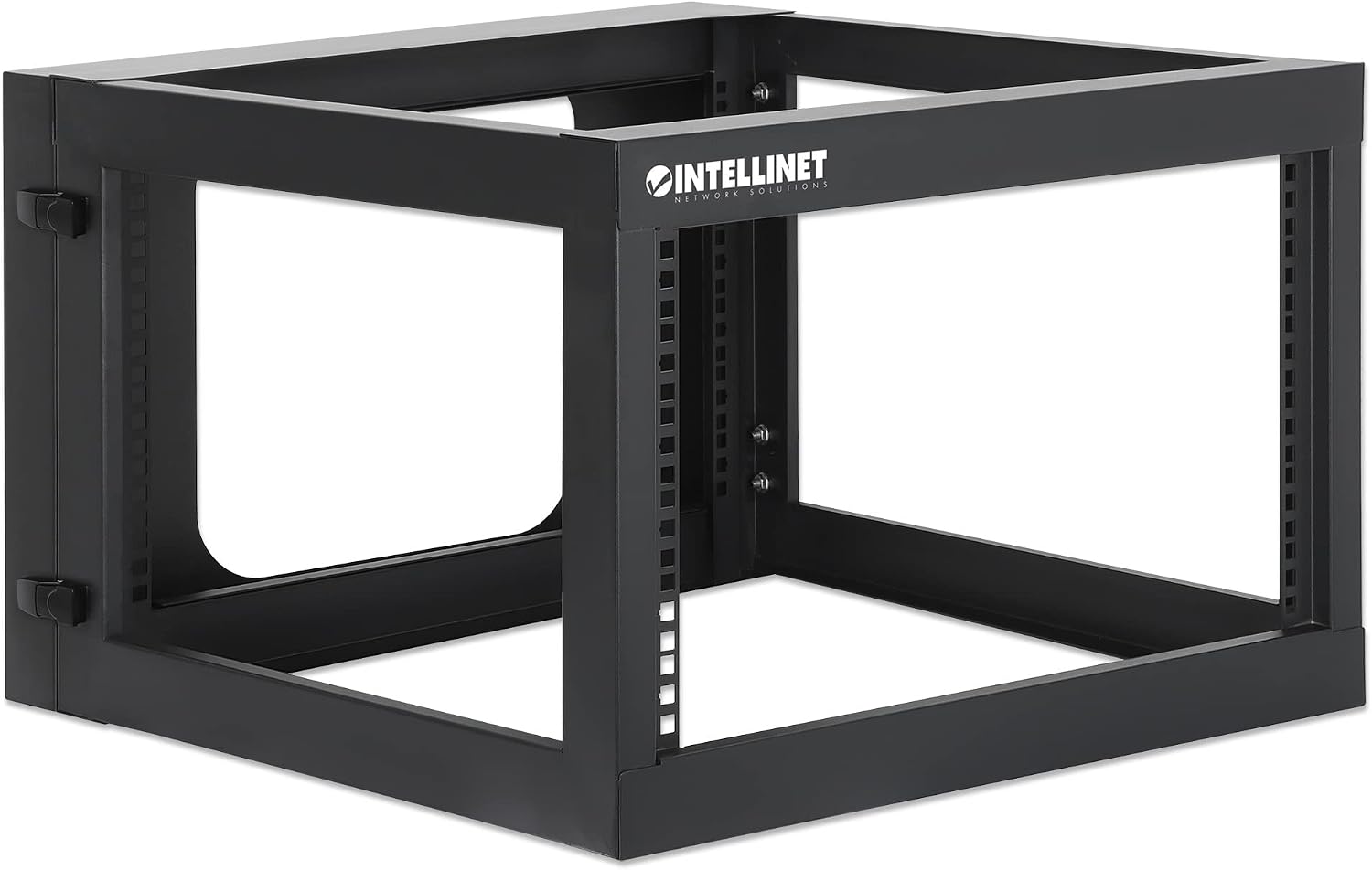 Intellinet 6U 19' 4 Post Open Frame Wall Mount Rack - 180 Degree Gate Swing, Pre-Assembled, Antistatic Powder Coated Steel – for IT Network Equipment & AV Devices – 3 Yr Mfg Warranty – 716031