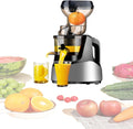 Centrifugal Juicer Machines,3.2' Large Feed Chute For Whole Fruits & Vegetables,Stainless Steel Slow Masticating Juicer,Easy To Clean,7-Segment Spiral Shaft,3 Strainers,Silver