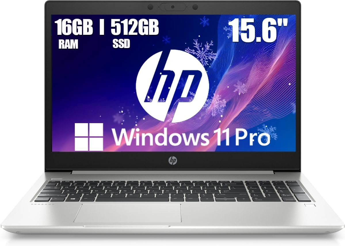 HP ProBook 450 G7 15.6'Laptop Computer, Quad-Core i5-10210U, 16GB DDR4 RAM, 512GB SSD, HDMI, Type-C, Windows 11 Pro (Renewed)