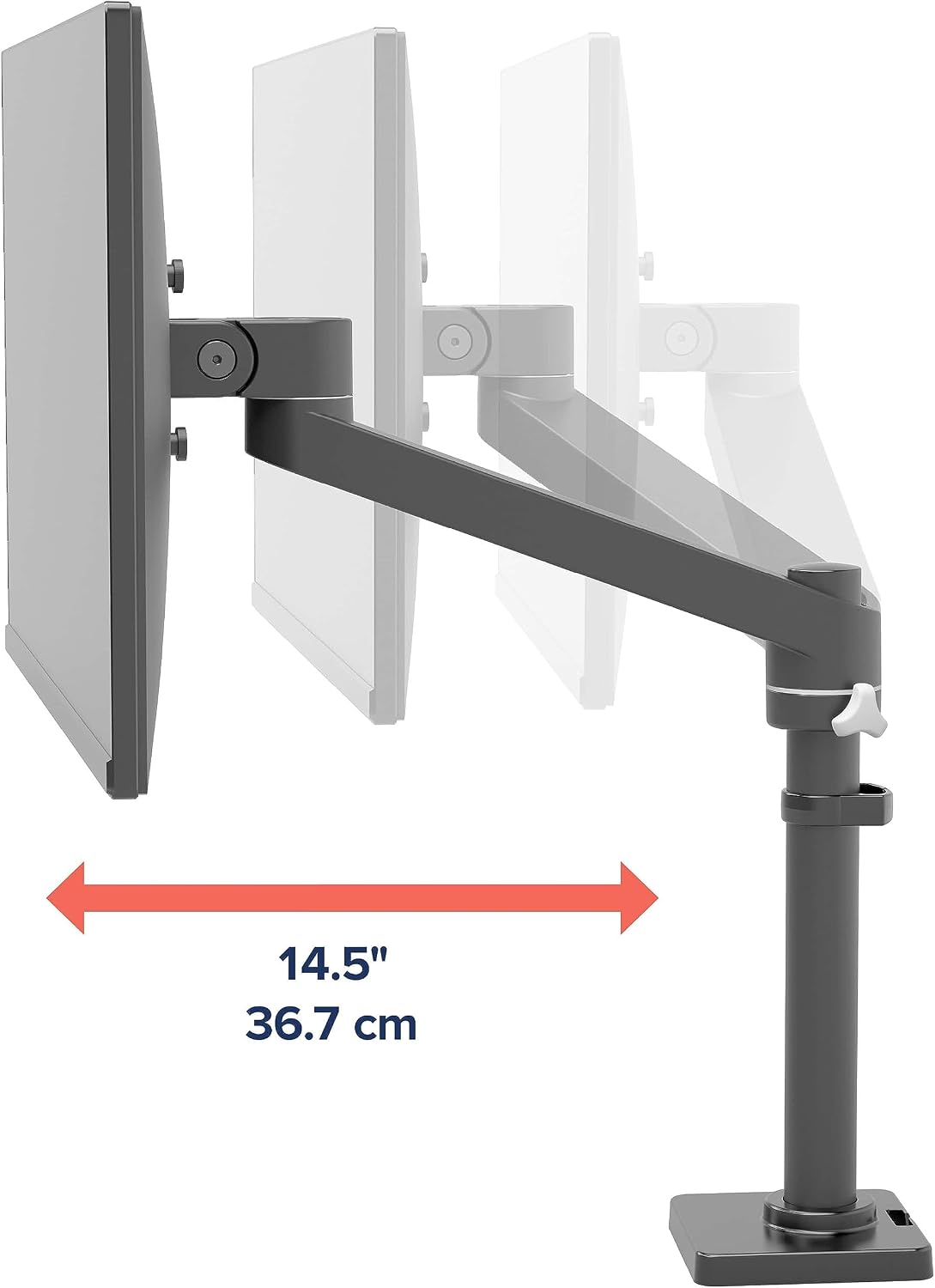 Ergotron – NX Single Monitor Arm, VESA Desk Mount – for Monitors Up to 34 Inches, 0 to 18 lbs – Matte Black