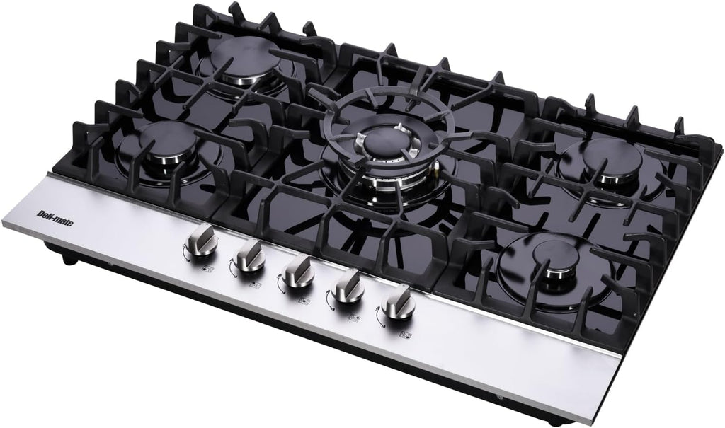 30 Inch Gas Cooktop, Built-in Tempered Glass 5 Burners Gas Stovetop LPG/NG Convertible Gas Stove Top Dual Fuel Gas Hob DM5188-01
