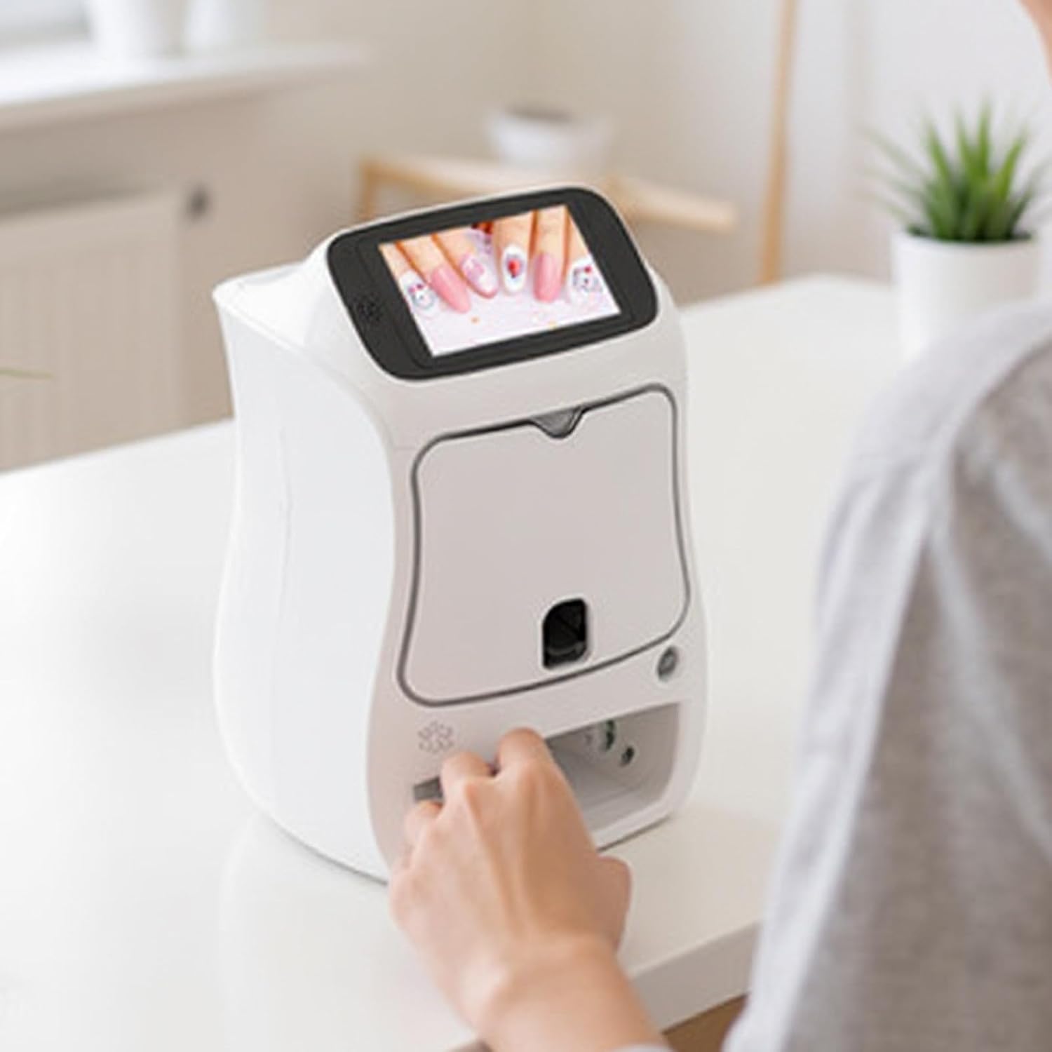 Digital Mobile Nail Art Printer,3D Automatic Nail Machine W/Over 800 Pictures of Nail, Touch Screen Display + Nail Dryer, Nail Art Printing Machine for Girls' Home Nails Machine
