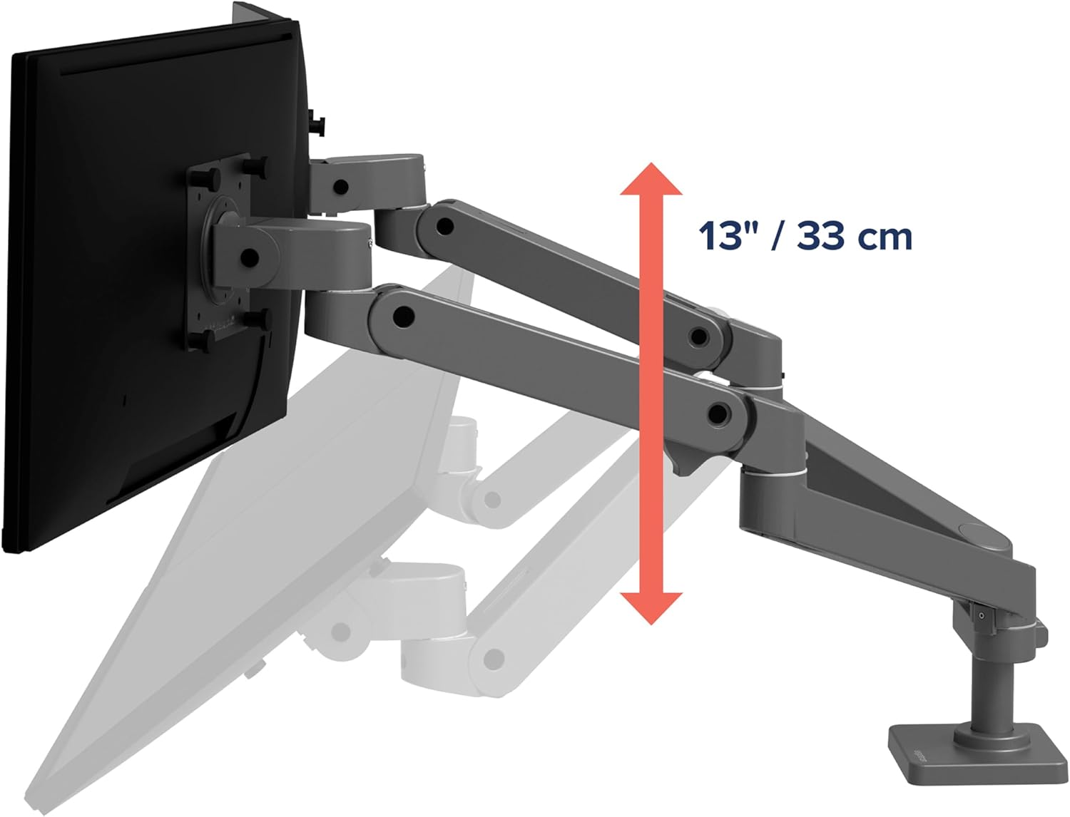 Ergotron – Upgraded LX Pro Premium Dual Monitor Arm, VESA Desk Mount – for 2 Monitors Up to 27 Inches, 4 to 20 lbs Each – Dark Grey